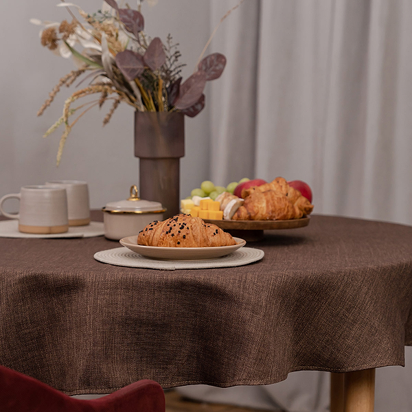 Фото - Скатертина кругла Sonex Jordan 140 коричнева (SO102568)