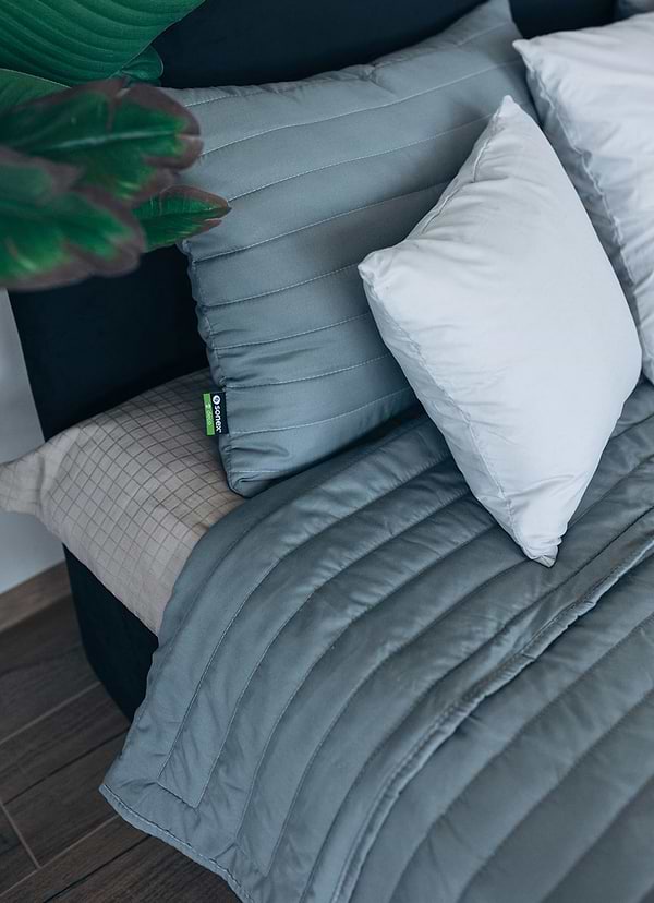 Фото - Набор покрывало + наволочки евро Sonex Nassau двухстороннее 220х240 + 50х70 см 2 шт. Темно-серое (SO102518)