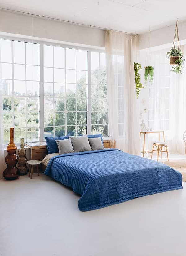 Фото - Набор покрывало + наволочки евро Sonex Nassau двухстороннее 220х240 + 50х70 см 2 шт. Синее (SO102519)