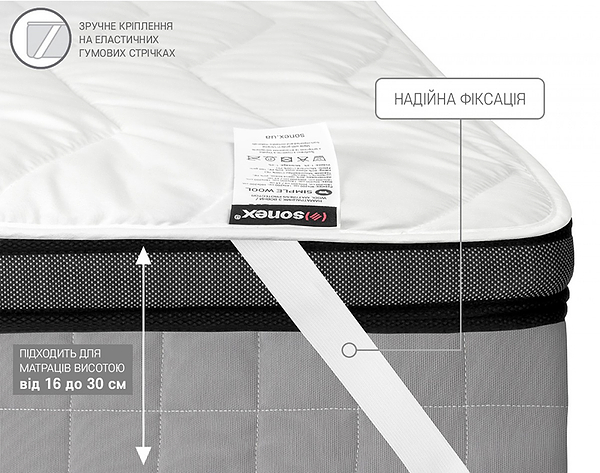 Фото - Наматрасник Sonex SimpleWool из шерсти 140x200 см (SO102382)