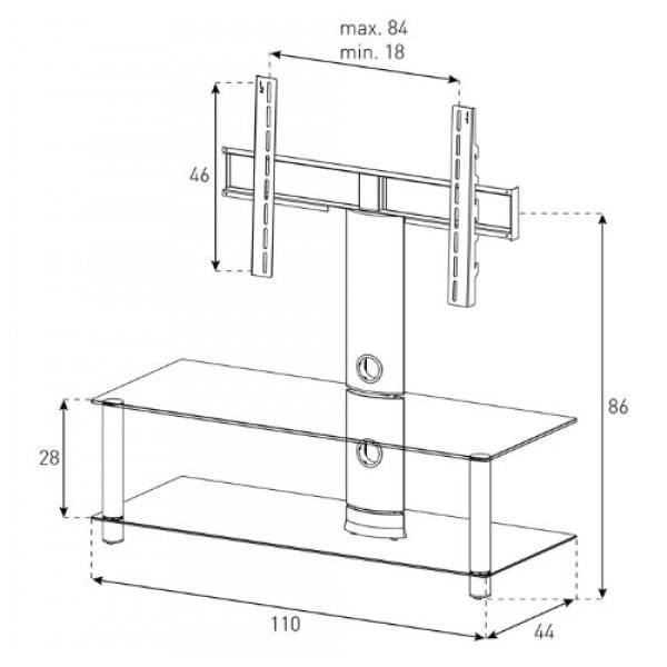 Фото - Тумба для телевізора Sonorous NEO 110-B-SLV