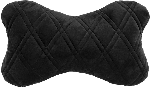 Фото - Автомобильная подушка на подголовник EVAtech из алькантары 27х16 см черная с черной нитью, большой ромб SPALHRBB Фото - Автомобильная подушка на подголовник EVAtech из алькантары 27х16 см черная с черной нитью, большой ромб SPALHRBB