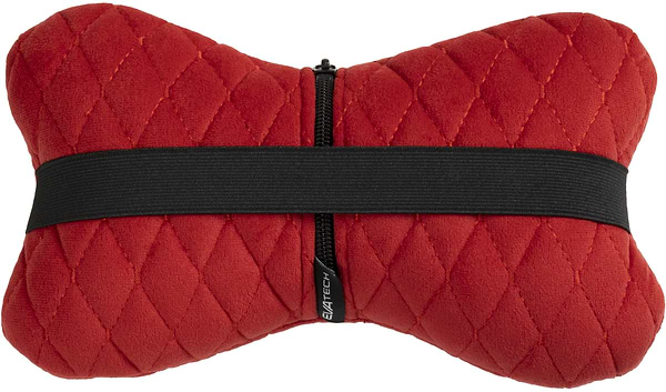 Фото - Автомобільна подушка на підголівник EVAtech з алькантари 27х16 см червона з червоною ниткою, малий ромб SPALMRRR