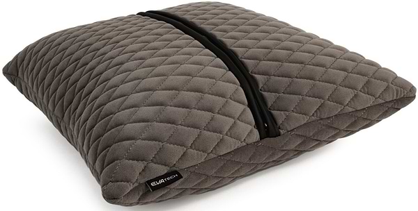 Фото - Автомобильная подушка EVAtech из алькантары 40x40 см серая с серой нитью, малый ромб SPBALMRGG