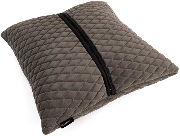 Фото - Автомобильная подушка EVAtech из алькантары 40x40 см серая с серой нитью, малый ромб SPBALMRGG