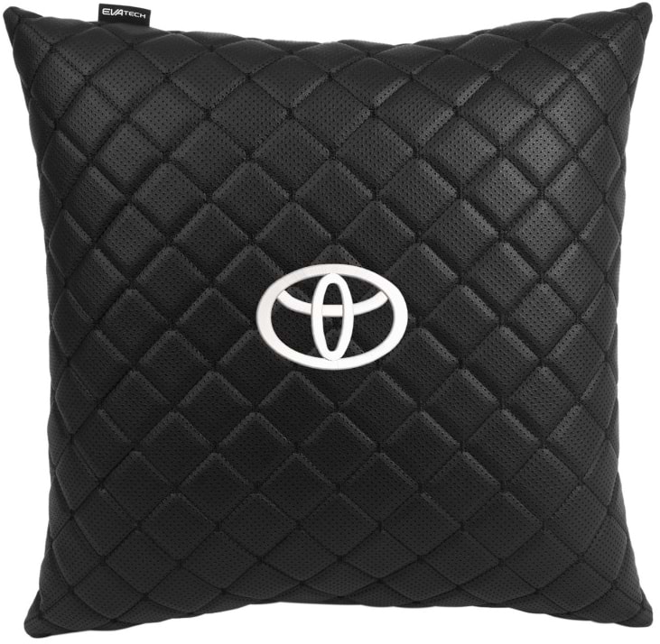 Автомобильная подушка EVAtech ECO 40x40 см Toyota черная с черной нитью SPBCSBBV030