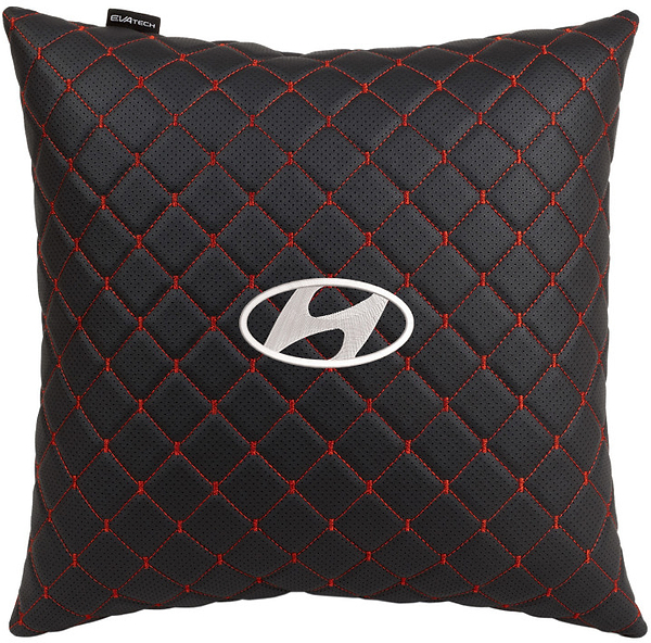 Фото - Автомобильная подушка EVAtech ECO 40x40 см Hyundai черная с красной нитью SPBCSBRV012