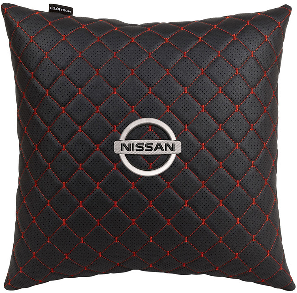 Фото - Автомобільна подушка EVAtech ECO 40x40 см Nissan чорна з червоною ниткою SPBCSBRV021 Фото - Автомобільна подушка EVAtech ECO 40x40 см Nissan чорна з червоною ниткою SPBCSBRV021