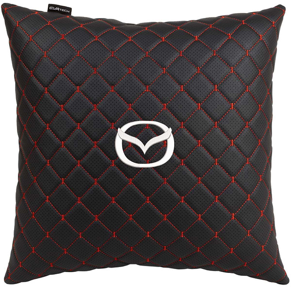 Фото - Автомобильная подушка EVAtech ECO 40x40 см Mazda черная с красной нитью SPBCSBRV099
