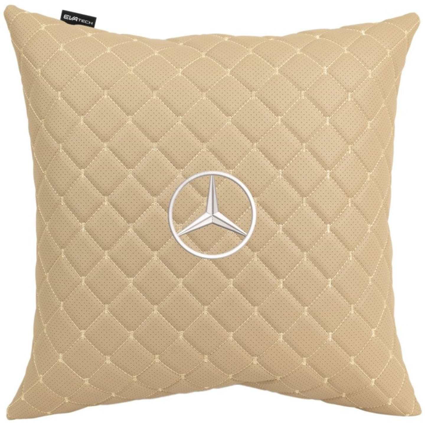 Автомобильная подушка EVAtech ECO 40x40 см Mercedes-Benz бежевая (SPBCSIIV016)