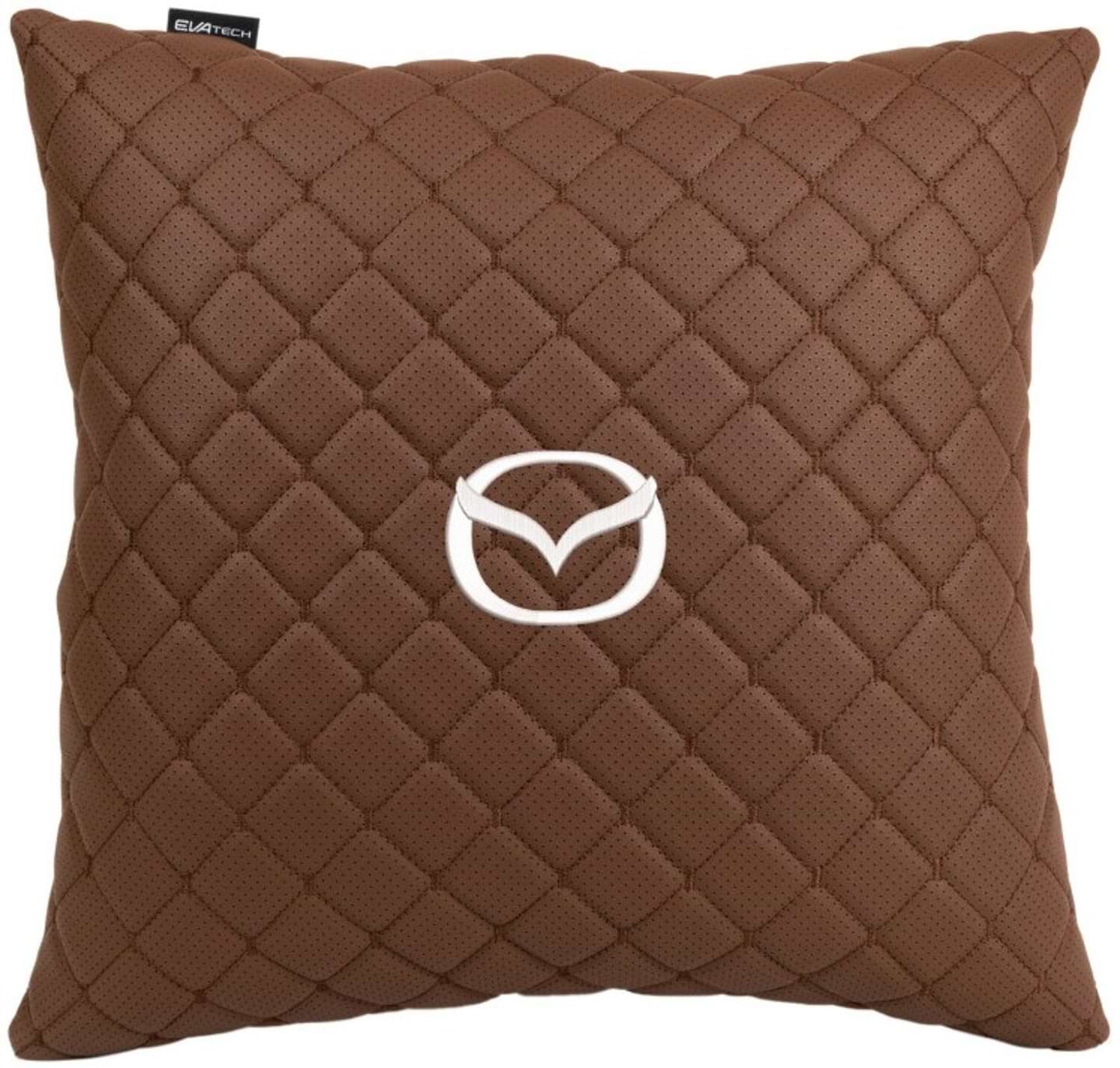 Автомобильная подушка EVAtech ECO 40x40 см Mazda коричневая (SPBCSZZV099)