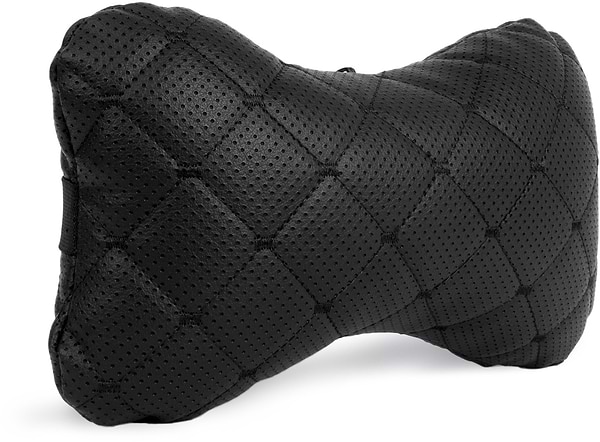 Фото - Автомобильная подушка на подголовник EVAtech ECO 27х16 см черная с черной нитью SPCRBB