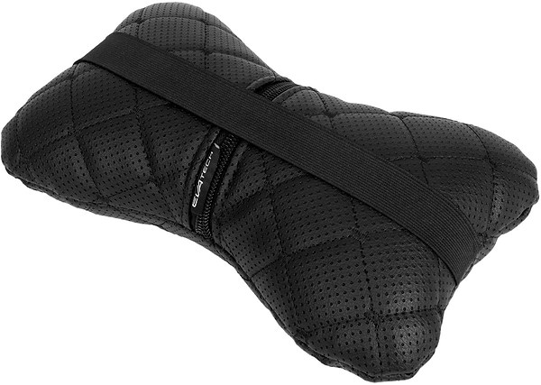 Фото - Автомобильная подушка на подголовник EVAtech ECO 27х16 см черная с черной нитью SPCRBB