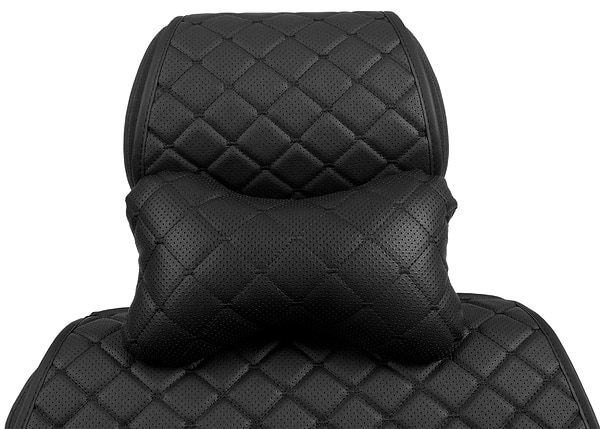 Фото - Автомобильная подушка на подголовник EVAtech ECO 27х16 см черная с черной нитью SPCRBB