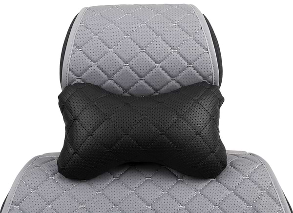 Фото - Автомобильная подушка на подголовник EVAtech ECO 27х16 см черная с черной нитью SPCRBB