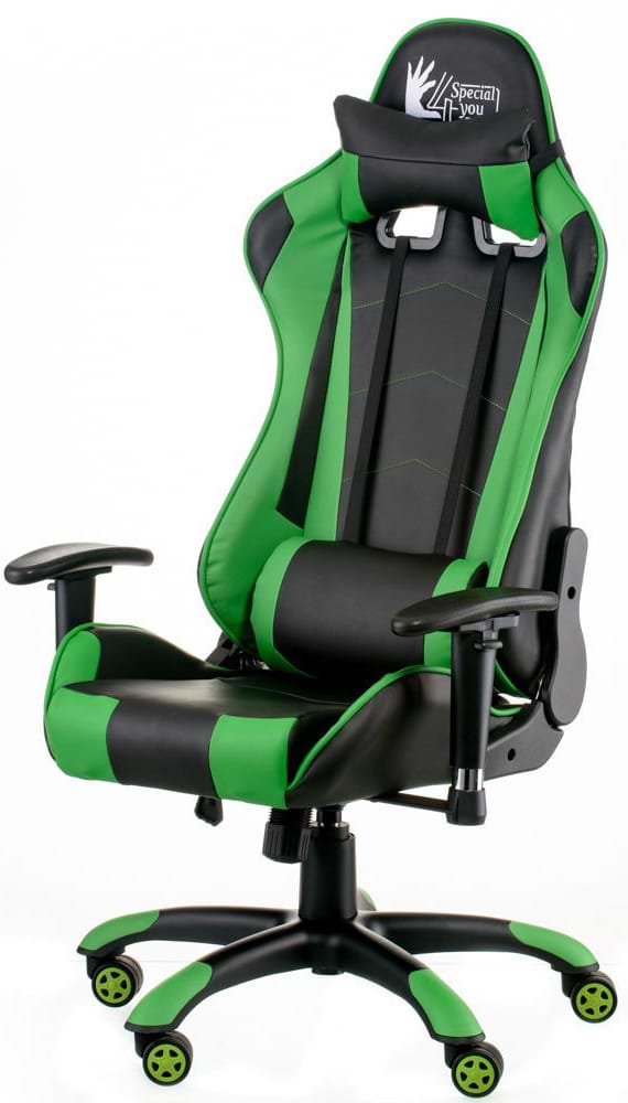 Фото - Кресло для геймеров Special4You ExtremeRace black/green (E5623)
