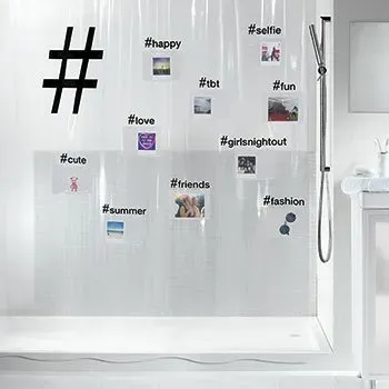 Шторка для ванной комнаты Spirella peva HASHTAG 180x200 см Black (10.20150)