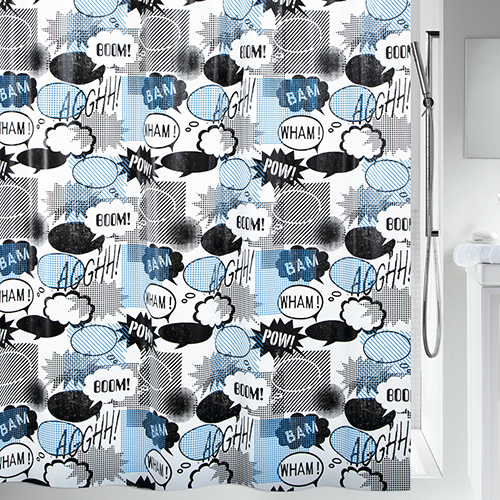 Шторка для ванной комнаты Spirella peva WOW Black/Blue (10.18688)