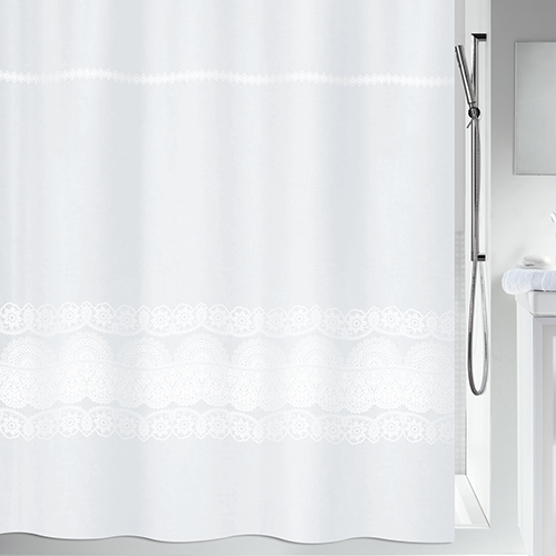 Шторка для ванной комнаты Spirella polyester BRODERIE 180x200 см White (10.20116)