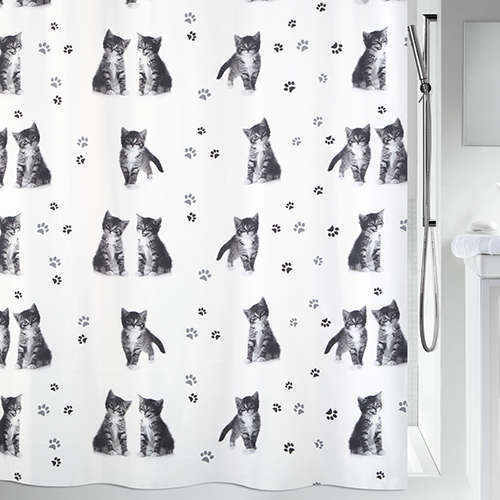 Шторка для ванной комнаты Spirella polyester KITTY PAW 180х200см Gray (10.19180)