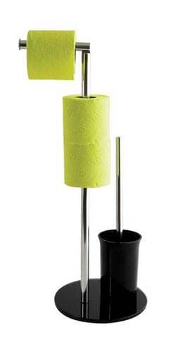 Фото - Держатель для туалетной бумаги Spirella 141335 со щеткой BERGAMO стекло/нерж.черный