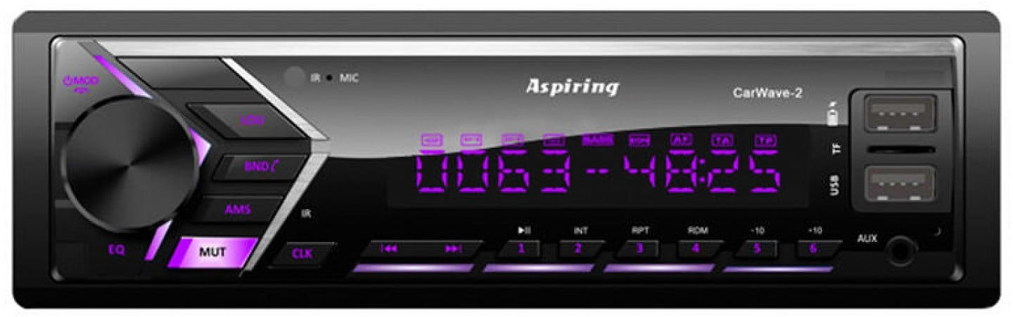 Авторесивер 1DIN Aspiring CarWave 2 simple DSP