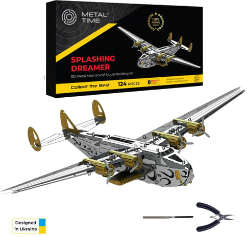 Металевий конструктор Metal Time Splashing Dreamer Механічний літак Боїнг-314 (MT053)