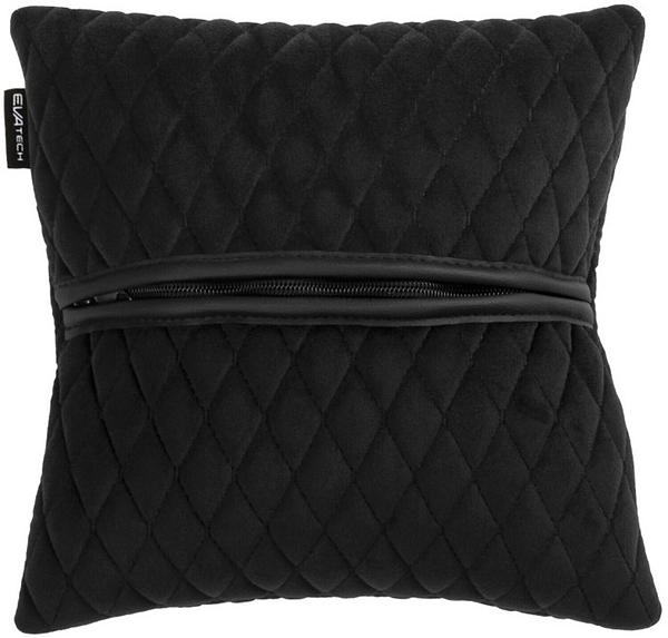 Фото - Автомобільна подушка EVAtech чорна з чорною ниткою, малий ромб SPSALMRBB