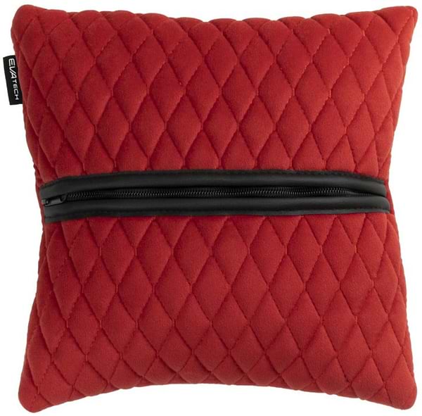 Фото - Автомобільна подушка EVAtech червона з червоною ниткою, малий ромб SPSALMRRR