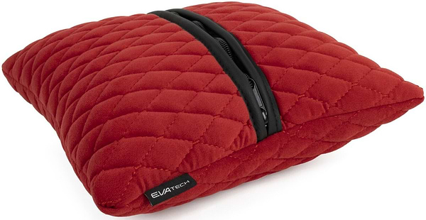Фото - Автомобільна подушка EVAtech червона з червоною ниткою, малий ромб SPSALMRRR
