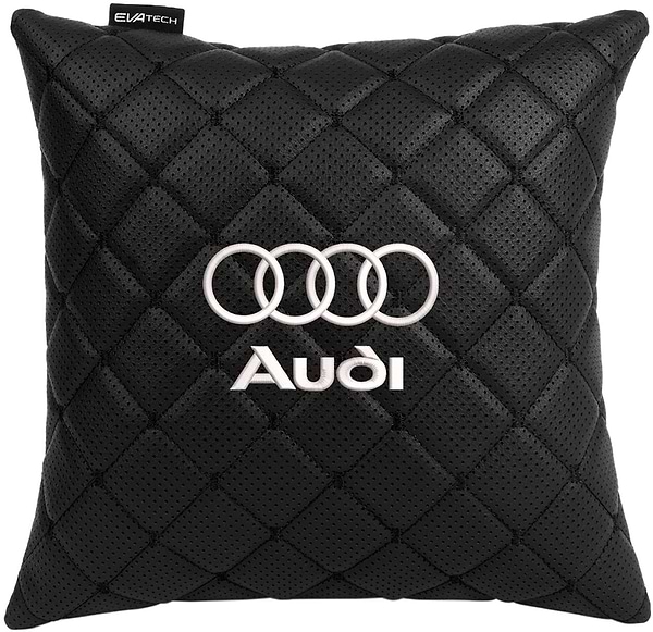 Фото - Автомобільна подушка EVAtech ECO Audi чорна з чорною ниткою (SPSCSBBV095)