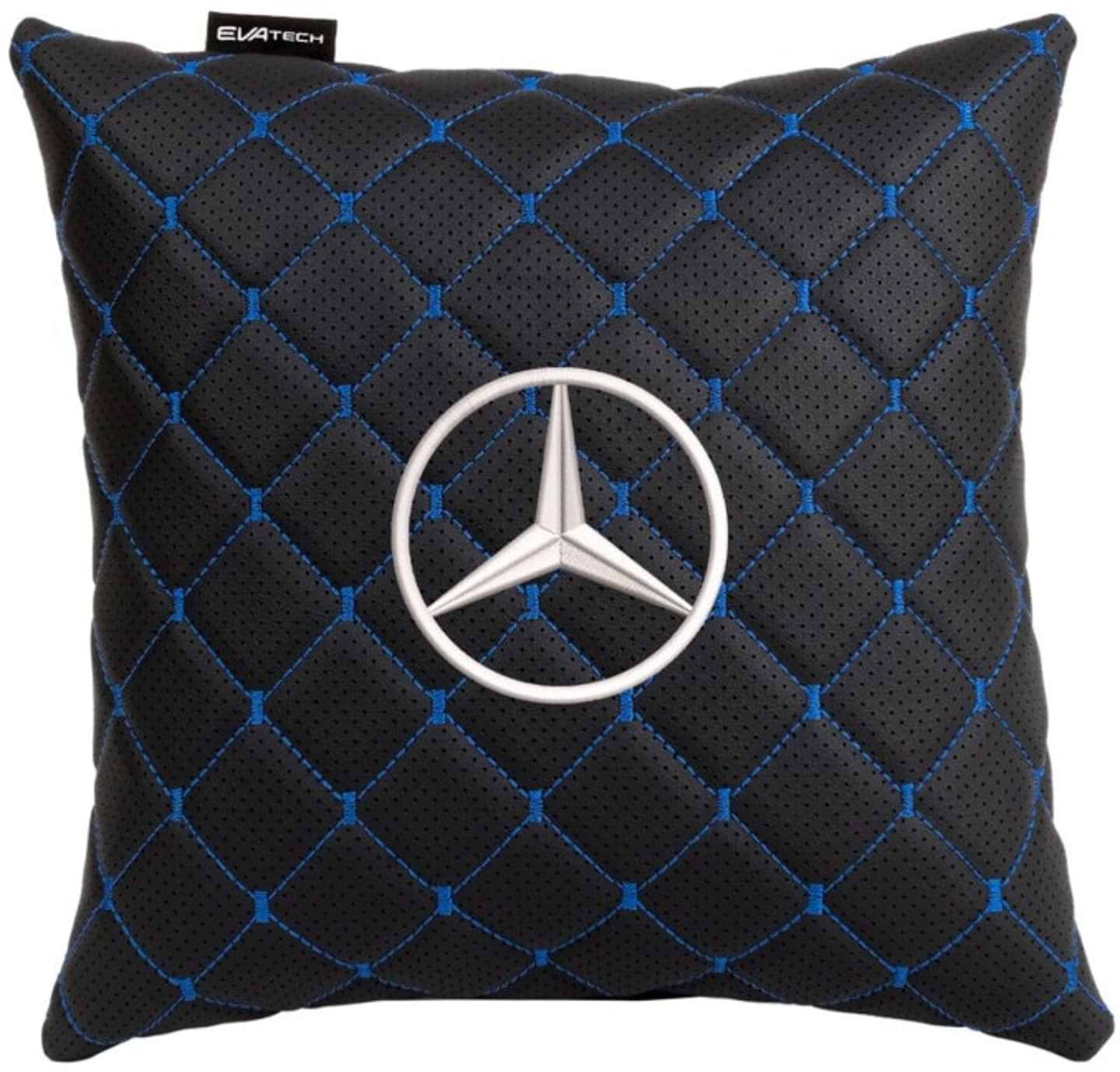 Автомобильная подушка EVAtech ECO Mercedes-Benz черная с синей нитью (SPSCSBLV016)