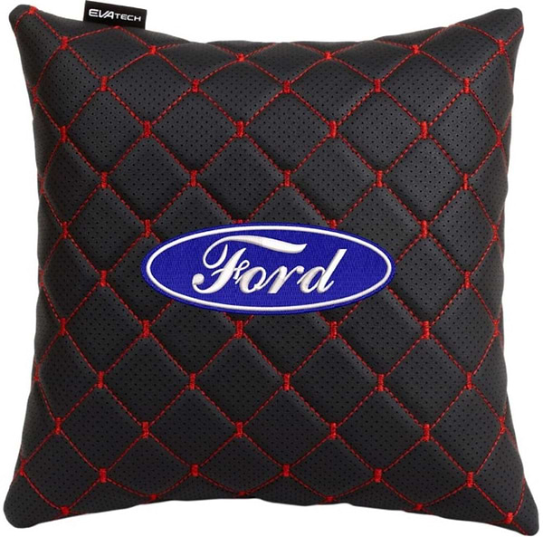 Фото - Автомобильная подушка EVAtech ECO Ford черная с красной нитью ( SPSCSBRV010)