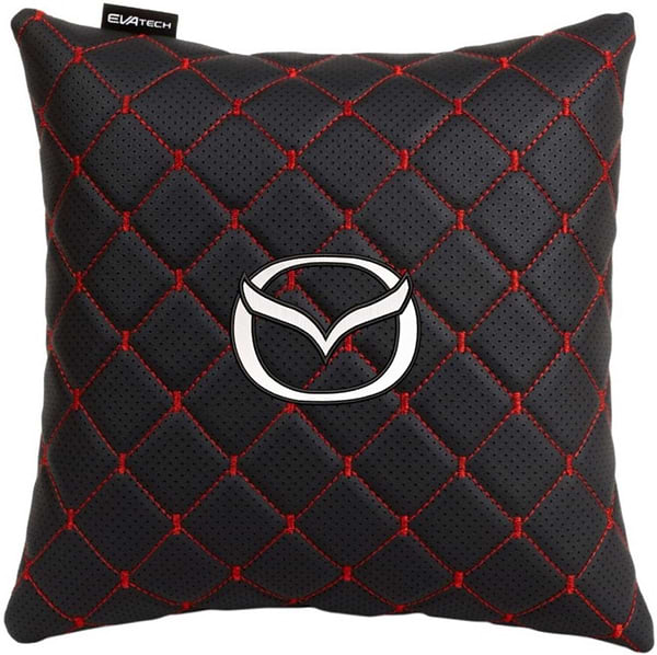 Фото - Автомобільна подушка EVAtech ECO Mazda чорна з червоною ниткою (SPSCSBRV015)