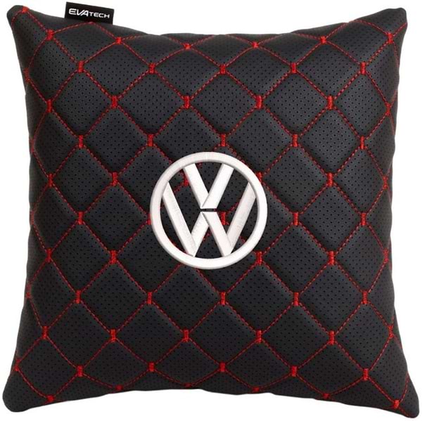 Фото - Автомобільна подушка EVAtech ECO Volkswagen чорна з червоною ниткою (SPSCSBRV032)
