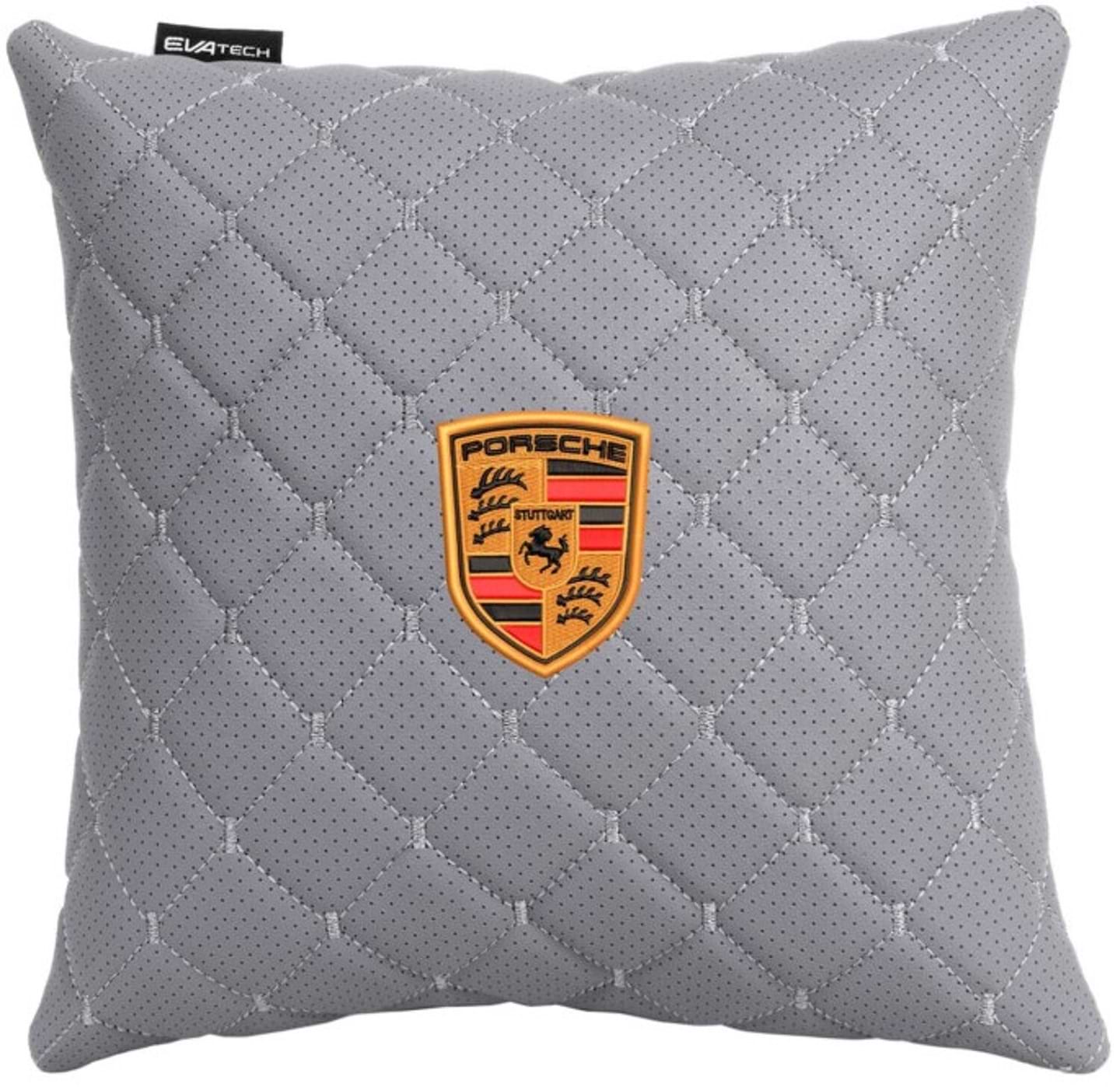 Автомобильная подушка EVAtech ECO Porsche серая с серой нитью (SPSCSGGV024)