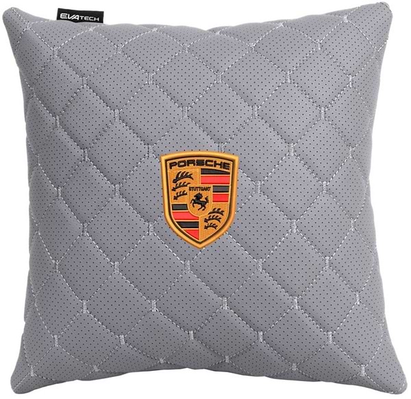 Фото - Автомобильная подушка EVAtech ECO Porsche серая с серой нитью (SPSCSGGV024)