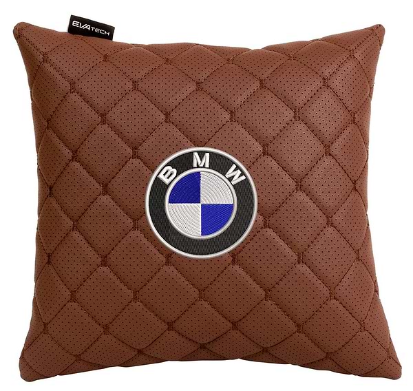 Фото - Автомобільна подушка EVAtech ECO BMW коричнева з коричневою ниткою (SPSCSZZV005)