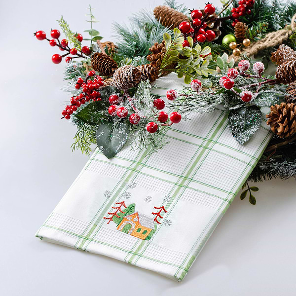 Фото - Рушник кухонний Home Line 45х70 КЛІТИНКА ЗЕЛЕНА (180064)