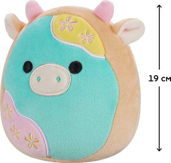 Фото - М'яка іграшка SQUISHMALLOWS ПАСТЕЛЬНА КОРІВКА 19 см (SQER01215)