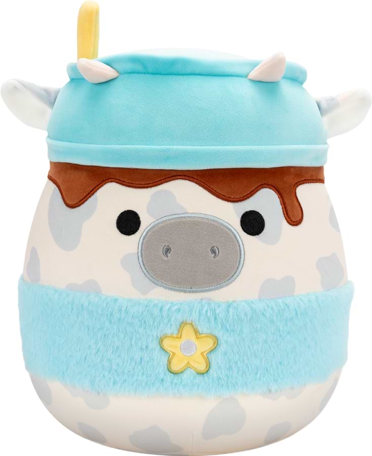 Мягкая игрушка животное SQUISHMALLOWS СЕРАЯ КОРОВКА 30 см (SQER01263) - Фото 1