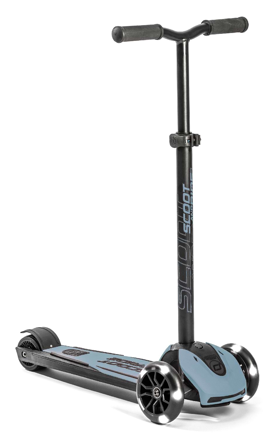 Трёхколёсный самокат Scoot&Ride Highwaykick-5 со светящимися колесами Стальной (SR-190117-STEEL)