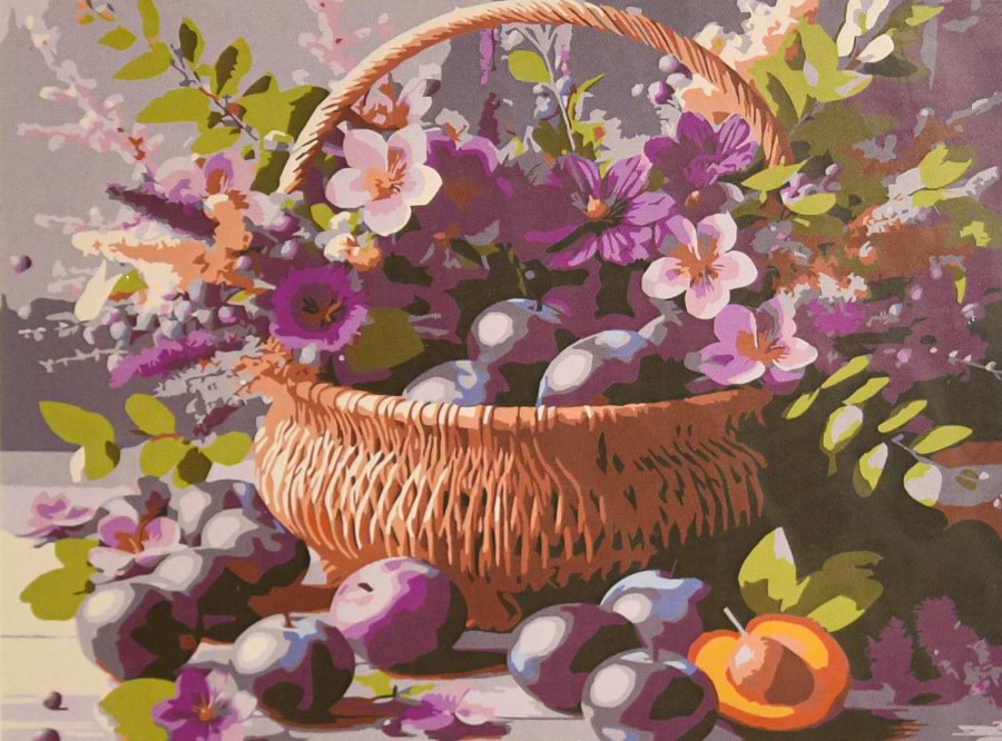 Картина по номерам Strateg Цветочно-фруктовая композиция 30х40 (SS-1321)