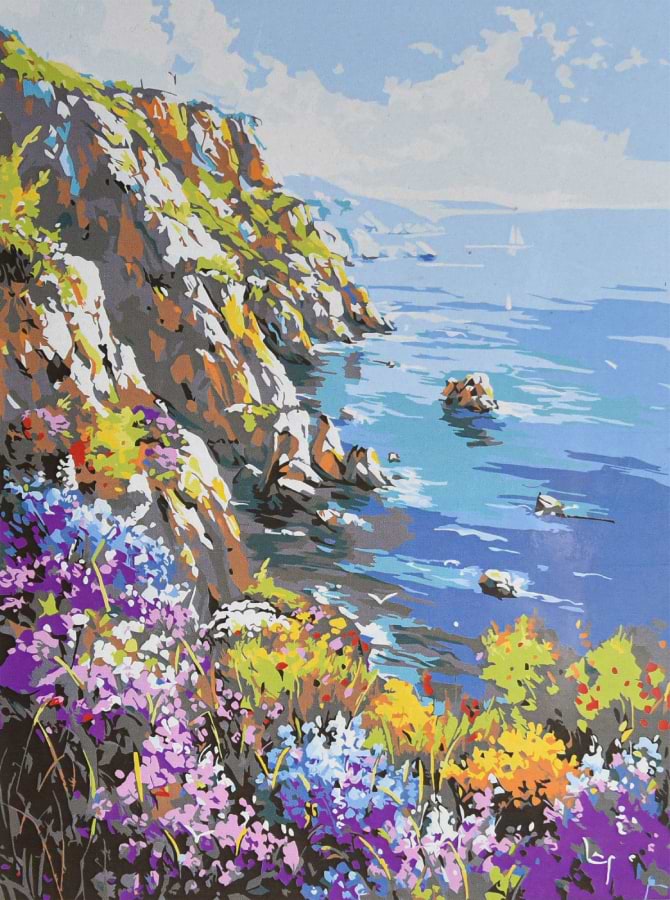 Фото - Картина по номерам Strateg Цветущий берег 30х40 (SS-1332)