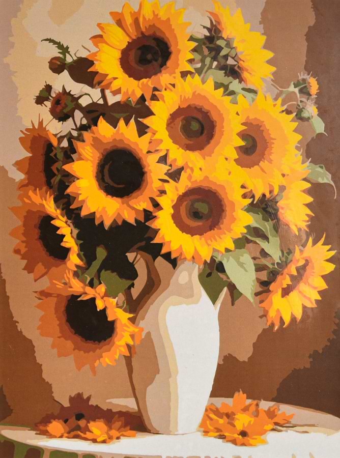 Картина по номерам Strateg Солнечные подсолнухи 30х40 (SS-1344)