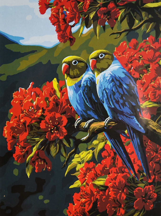 Картина по номерам Strateg Двое в красном саду 30х40 (SS-1350)