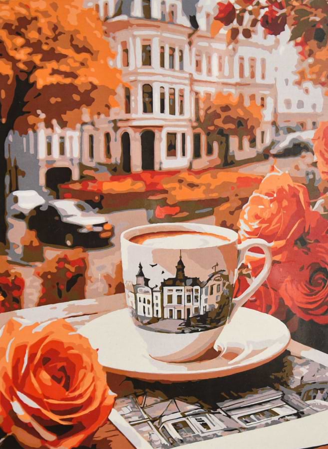 Картина по номерам Strateg Осеннее утро в городе 30х40 (SS-1353)