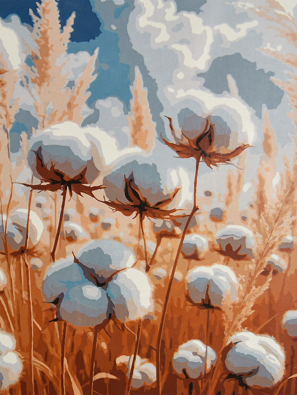 Фото - Картина по номерам Strateg Хлопковое поле 30х40 (SS-1366)