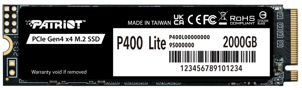 SSD-накопитель внутренний Patriot P410 2TB NVMe 2280 PCIe Gen4 x4 5000/4500 TLC (P410P2TBM28H)