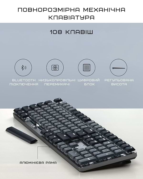 Фото - Клавиатура беспроводная Satechi SM3 Slim Mechanical Backlit Bluetooth Keyboard Dark (ST-KSM3DK-EN)